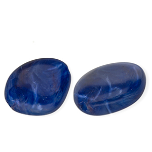 Perles acryliques irr&eacute;gulier Bleu fonc&eacute;-multicolore-blanc marbr&eacute;