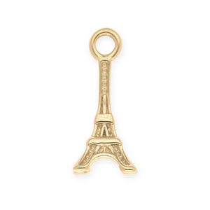 Breloques en acier Inox tour Eiffel Dor&eacute;