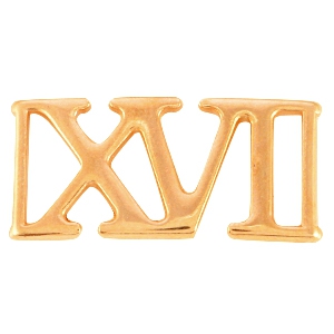 M&eacute;tal DQ connecteur chiffre romain #16 XVI dor&eacute; ros&eacute; (sans nickel)