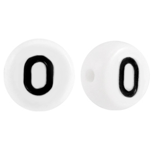 Perles acryliques chiffres 0 blanc