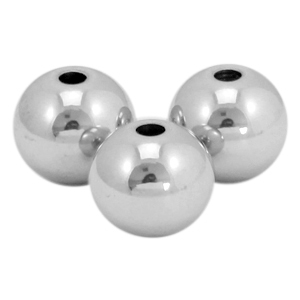 Perles en acier inox 8mm argent&eacute; (inox)
