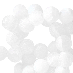 Pierres naturelles Calc&eacute;doine et Agate 8mm Blanc opal