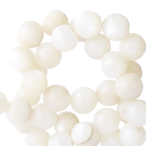 Perles coquillage basique rond 4mm blanc