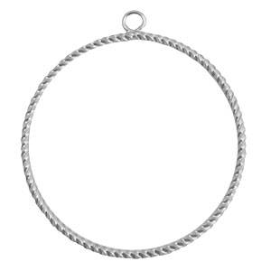 Breloques en m&eacute;tal TQ pendentif avec anneau 48mm argent&eacute; antique