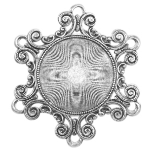 Breloques en m&eacute;tal TQ style baroque argent&eacute; antique