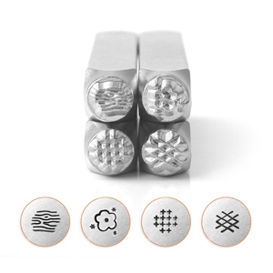 ImpressArt tampons poin&ccedil;on texture s&eacute;rie 2, 4 pi&egrave;ces Argent&eacute;