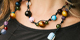 Perles rondes en verre aux couleurs chaudes 