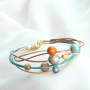 Magnifiques boucles d&rsquo;oreilles et bracelets dans des couleurs chaudes des perles Polaris Elements