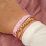 Utilisez ce joli ruban texte pour votre collection de bracelets 