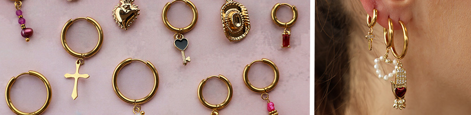 Nouvelle s&eacute;rie de cr&eacute;oles en acier inoxydable avec anneau