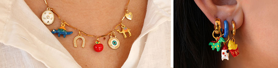 Nouvelle série de breloques en métal avec émail Nouvelle série de breloques en métal avec émail