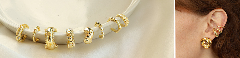 Nouveaux ear cuffs en acier inoxydable