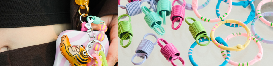 Collection d’apprêts colorés pour porte-clés Collection d’apprêts colorés pour porte-clés