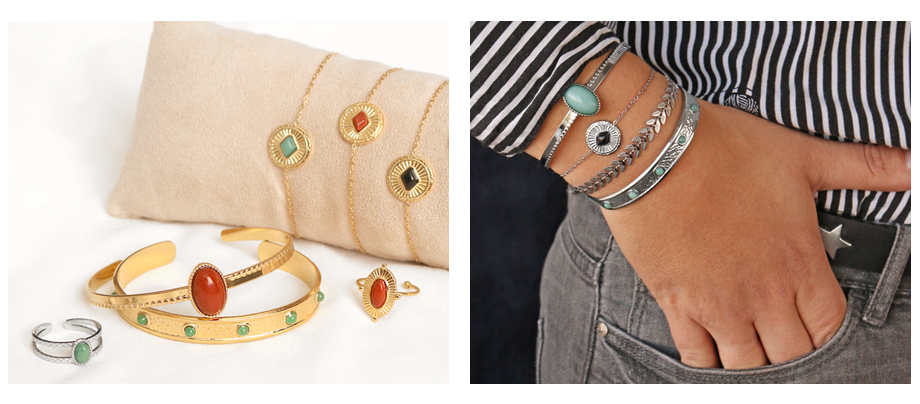 Nouveau ! Bagues et bracelets en acier inoxydable